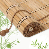 EVOZEN front view of bamboo blind showing warm cocoa finish and neat trim, adds natural style