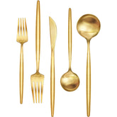 EWFEN flatware set on dining table showing coordinated place settings and elegance
