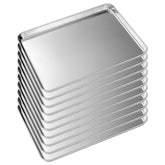 EWFEN front view of ten stainless steel pans showing capacity and durable build