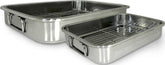 EXCELSTEEL Cook Pro front view showing both pans and racks for versatile cooking