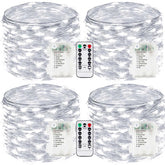 EXF front packaging showing 4-pack fairy lights and remote, ready for decorating