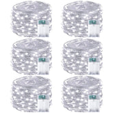 EXF front packaging showing six 16ft cool white LED strings for easy setup