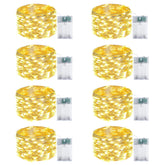 EXF front packaging showing eight 16ft warm white strands for easy decor
