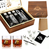 EXREIZST front packaging showing complete whiskey set, ideal gifting