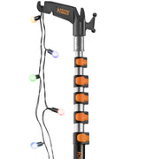 EXTEND-A-REACH front view of pole and hook showing full kit and benefit of ladder-free reach