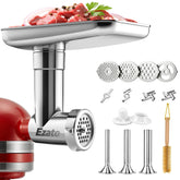 Ezato front view showing attachment assembled and durable stainless-steel finish for longevity