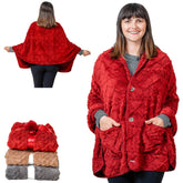 EzrAllora front view poncho showing elegant fit and wearable comfort