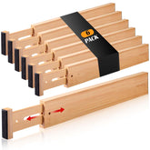 Fabsome front view of divider pack showing clean bamboo finish and six pieces, neat look