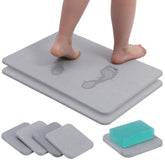 FanWayer stone mat front view showing full grey surface and fast drying benefit