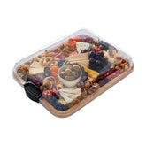 Farberware bamboo front serving board showcasing elegant presentation and portability