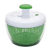 Farberware spinner front view showing pump and clear bowl for easy drying
