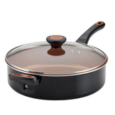 Farberware Glide front view showing pan and lid, clear product features