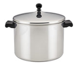 Farberware front view of 8-quart stock pot showing size and classic finish for large meals