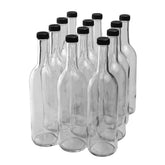 FastRack clear Bordeaux bottles front view showing neat 12-pack and caps for easy storage