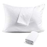 FAUNNA front view of 6-pack pillow protectors showing neat packaging and benefit of unified bedding
