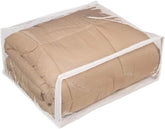FBA clear vinyl zippered bag front view showing full-size storage and visibility benefit