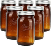 FDFDTO amber mason jars front packaging showing six jars and lids for organized storage