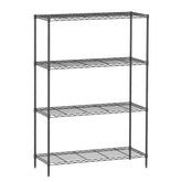 FDW front view assembled black wire shelf showing sturdy vertical storage benefit