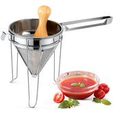 Feekoon conical strainer front view showing durable mesh and stable rim benefit