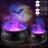 Feekoon front view of both cauldrons showing spooky glow and easy placement