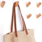 Felidio front view of six wooden hooks showing clean design and rustic appeal