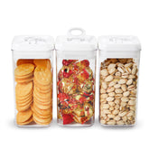Felli front view of clear acrylic canister showing contents and sleek silhouette for visibility