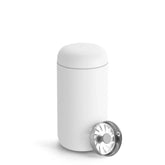Fellow Carter Move front view in matte white showing sleek silhouette and portability