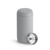 Fellow Carter Move front view showing sleek stainless-steel design and portability
