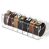 FEMELI front view acrylic belt organizer shows tidy visible storage