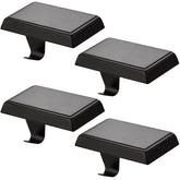 Festanlee front view of four black stocking holders showing clean design and durability