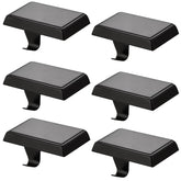 Festanlee front view set of six black stocking holders showing neat uniformity and easy placement
