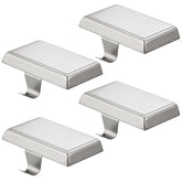 Festanlee front view of silver stocking holders showing neat display benefit