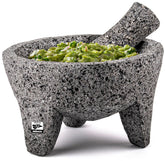 FESTMEX front view of molcajete showcasing rustic handmade look and serving-ready bowl