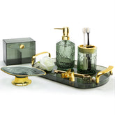 FEXIA front view of full 5-piece set showing organized countertop benefits