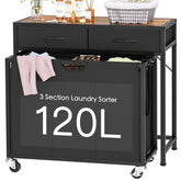 FGNTWP front view of rolling laundry sorter showing organization benefit