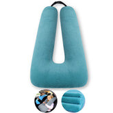 FHSGGP front view showing emerald green U-shaped pillow and comfortable support