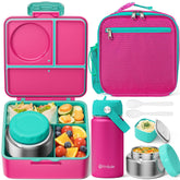 Fimibuke bento box front view showing leakproof compartments and easy carry handle benefit