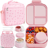 Fimibuke front view of bento box showing compact, kid-friendly design and easy latch