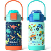 Fimibuke front view showing colorful bottle and secure lid, durable carry solution