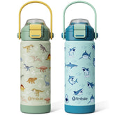 Fimibuke front view of full 18oz bottle showing kid-friendly design and portability