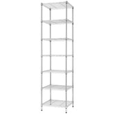 Finnhomy front view of assembled 7-tier rack showing compact vertical storage