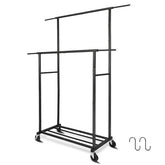 Fishat front view showing full rack and organized clothing — easy extra storage