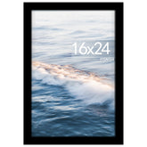 Fisnish front view of 16x24 black frame showing clean display and elegant look