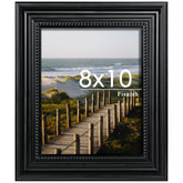 Fisnish front view showing black 8x10 frame and clear display benefit