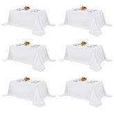 Fitable front packaging showing six white tablecloths and quantity