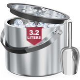 FiveHome ice bucket front view showing polished finish and compact elegance