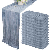Fivenl front view of dusty blue runner showing color and length benefit