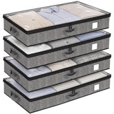 Fixwal front view of four underbed containers showing neat storage