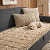 Fixwal front view coffee sofa cover showing full fit and clean protection for sofas