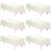 Fixwal front view on rectangular table showing clean ivory finish and elegant setting